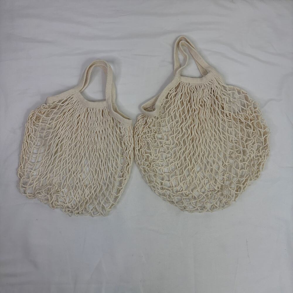 Farmers Market Net cotton bags bundle of 2, small & medium sizes, shopping, chic